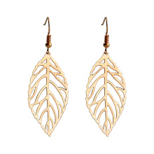 Shangjie OEM Anillo Retro hollow metal leaves gold stud earing trendy earrings 2021 exaggerated earrings